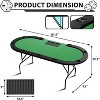 Oval Poker Table with Collapsible Legs Casino Leisure Table for 10 Players Blackjack Gaming Table with Water-Resistant Cushioned Rail - 3 of 4