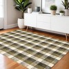 Charcoal Khaki And Ivory Wool Plaid Hand Tufted Area Rug - 2 of 4