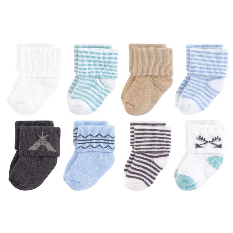 Touched by Nature Baby Boy Organic Cotton Socks, Charcoal, 1 of 3