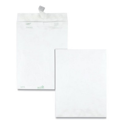 Survivor Lightweight 14 lb Tyvek Catalog Mailers, #10 1/2, Square Flap, Redi-Strip Adhesive Closure, 9 x 12, White, 100/Box