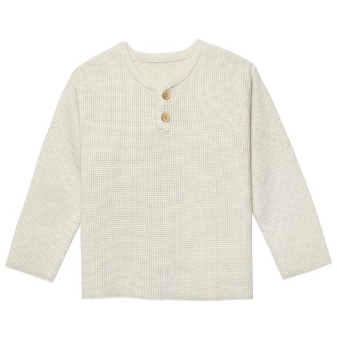 Gerber Toddler Boys' Henley Sweater - Oatmeal Heather - 12 Months