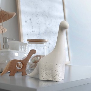 Porcelain Dinosaur Table Lamp White - Simple Designs: Kids' Room, Office, Nightstand Decor, ETL Listed - 1 of 4