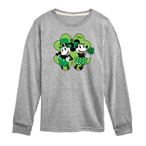 Boys' - Disney - Mickey Minnie Shamrock Long Sleeve Graphic T-Shirt - 1 of 4