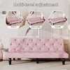 VASIP Sofa to Sofa Bed Transformation: 66" Pink Velvet Sofa Bed, Ideal for Family Living Rooms, Apartments & Bedrooms - 4 of 4