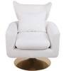 APRILSOUL Classic Mid-Century 360-degree Swivel Accent Chair, White Teddy Fabric - 3 of 4