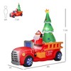 QingMoon Christmas Inflatable Santa Driving Truck with Xmas Tree, 7.5FT Holiday Blow Up Decorations for Home Party, Garden, Yard and Lawn - 4 of 4
