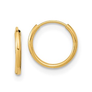 Black Bow Jewelry 9mm Children's Endless Hoop Earrings in 14k Yellow Gold - 1 of 4