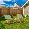 VINGLI Wooden Outdoor Adirondack Chair, Portable Rattan Folding with Low Webbing, Green - 2 of 4