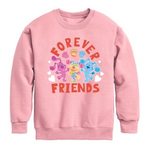 Boys' - Blue's Clues & You! - Magenta & Blue Graphic Long Sleeve Fleece Sweatshirt - 1 of 3