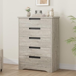 Jojoka 5 Drawer Dresser for Bedroom,Grey - 1 of 4