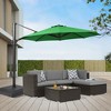 Sonkuki 11FT Outdoor Cantilever Patio Umbrella w/Base and Aluminium Pole, 360° Rotation and Infinite Canopy Angle Adjustment - 2 of 4