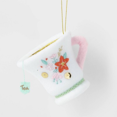 Teacup Christmas Tree Ornament White - Wondershop™