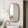 LuxenHome 15.7"x 31.5" Rounded Rectangle Wall Mirror with Natural Brown Rubberwood Frame Decorative Mirror for Bedroom Bathroom Entryway - 4 of 4