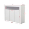 SKRAN Living Room Sideboard Storage Cabinet,Kitchen Unit Cupboard Buffet Wooden Storage Display Cabinet with 3 Doors for Hallway Dining Room, White - 3 of 4