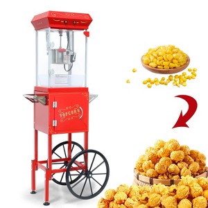 KTMBDW Popcorn Maker Machine - Professional Cart With 6/8/12 Oz Kettle Makes Up to 24 Cups - Vintage Popcorn Machine Movie Theater Style - 1 of 4