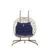 JUJABU Double Outdoor Rattan Hanging Chair with Cushions, Suitable for Balcony, Terrace and Garden Leisure - 2 of 4
