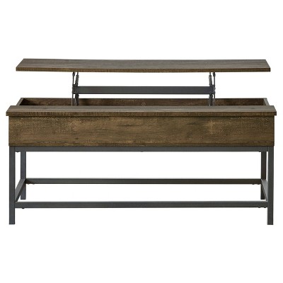Byers Lift Top Coffee Table Brown Oak/Black - Coaster