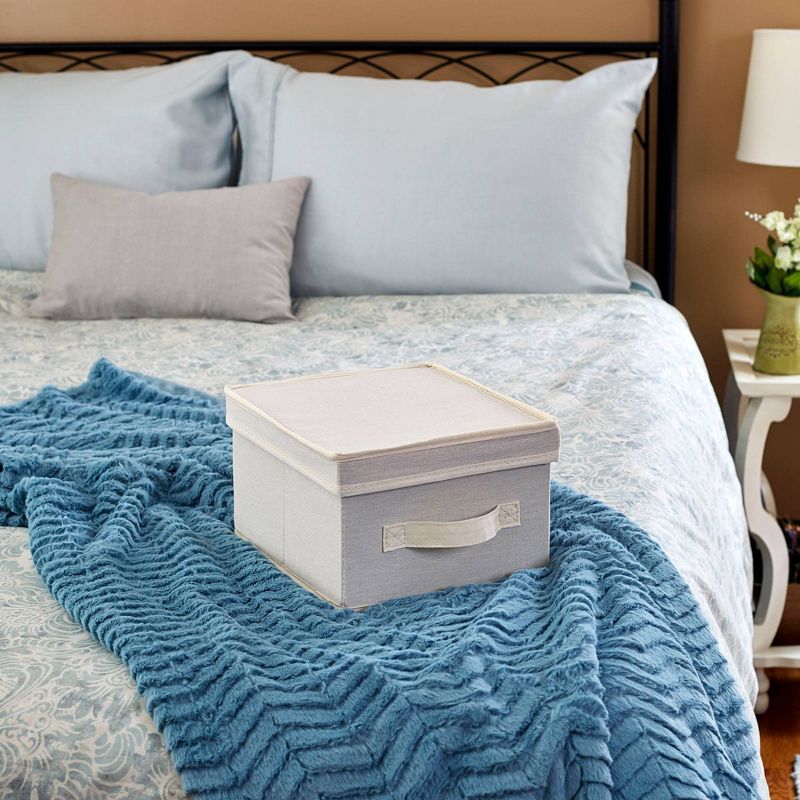 Household Essentials Canvas Cube Storage Box Natural Medium, 4 of 10