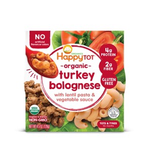 Happy Tot Organics Organic Gluten Free Turkey Bolognese with Lentil Pasta and Vegetable Sauce Bowl - 4.5oz - 1 of 4