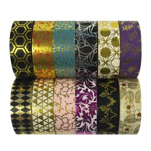 Wrapables Washi Tapes Decorative Masking Tapes, Set of 12 - 1 of 4