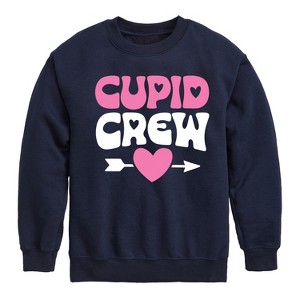 Boys' - Instant Message - Valentine's Day Cupid Crew Graphic Long Sleeve Fleece Sweatshirt - 1 of 4