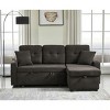 TiramisuBest 82" Oversized Upholstered Sofa Bed with Pull-Out Couch Bed & Adjustable, 3-Seater Convertible Sleeper Sofa for Apartment–Dark Gray - 3 of 4