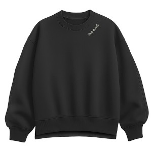 Women's Instant Message Holly and Jolly Neck Oversized Fleece Crew