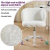 RISOKEYS ‌Office Chair - Faux Fur Makeup Vanity Chair, Adjustable Swivel Desk Chair with Sturdy Metal Base and Colored Wheels,for Home,Office - 2 of 4