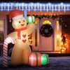 Aghana Digitals 8FT LED Lighted Inflatable Gingerbread Man with Candy Cane & Gifts, Indoor/Outdoor - 2 of 4