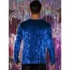 INSPIRE CHIC Men's Vintage Crew Neck Long Sleeves Velvet T-Shirts - 3 of 4