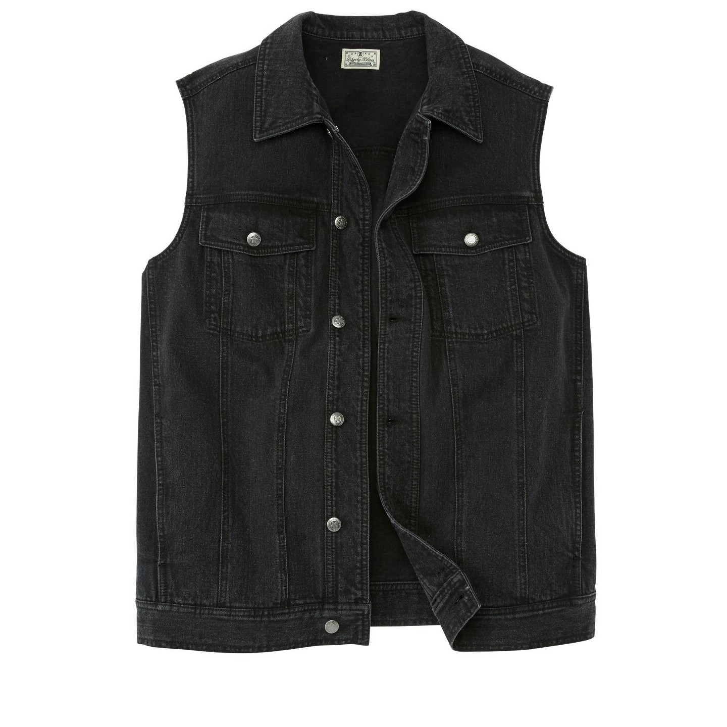 Liberty Blues by KingSize Denim Vest - 7XL, Black Denim — фото 1