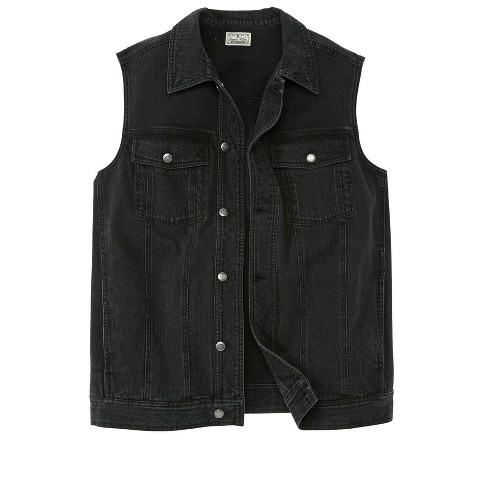 Liberty Blues by KingSize Denim Vest - 7XL, Black Denim