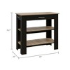 Depot E-Shop Kitchen Island 37" H, Two Open Storage Shelves, One Drawer, Four Legs,Towel Hanger - 4 of 4