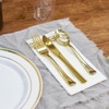 Dexmalle 700PCS Gold Plastic Dinnerware Set,Wedding/Party - 4 of 4