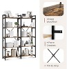 Aoxun 5-Tier Brown Metal Frame Bookshelf, Industrial Storage Rack with Wood Shelves, Freestanding Organizer for Living Room or Home Office - 4 of 4