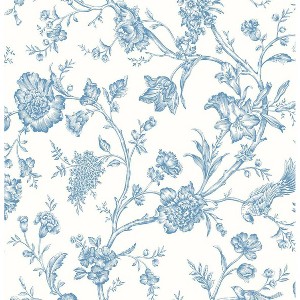 NextWall Carolina Blue Jasmine Chinoiserie Peel and Stick Wallpaper - 1 of 4