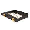 CAVINAS Full Size Bed Frame, Twin Size Race Car-Shaped Platform Bed with Wheels and Storage for Bedroom - 4 of 4