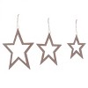 Transpac MDF Hanging Distressed sed White Star Decor Home Decorations Set of 3 Christmas - 3 of 4