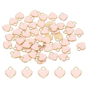 Unique Bargains Metal Bulk Elegant DIY Crafts Jewelry Making Heart Pendant 50 Pcs - 1 of 4