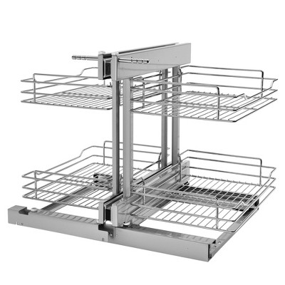 Rev-A-Shelf 5PSP-15-CR Chrome Blind Corner 4 Shelf Slide Out Kitchen Cabinet Organizer