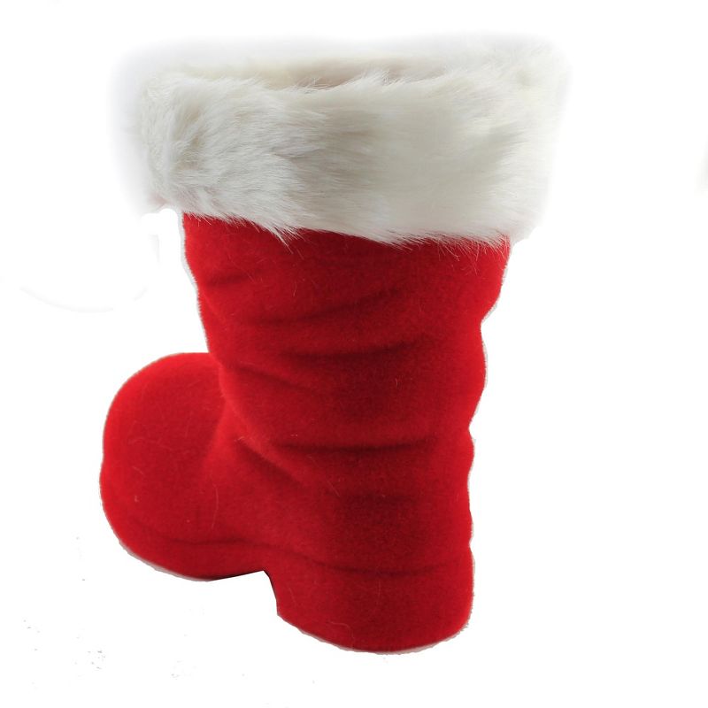 10.0 Inch Flocked Red Boot Santa Shoe Figurines, 2 of 4