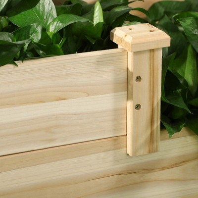 Natural Fir Wood 3-Tier Raised Garden Bed Planter Box