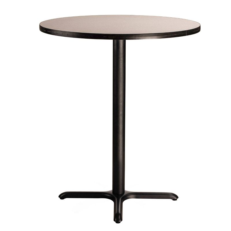 36&#34; Round Composite Core Bar Height Dining Table Laminated Gray with Black Steel Base - Hampden Furnishings, 4 of 6