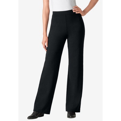 Woman Within Petite Wide-Leg Ponte Knit Pant
