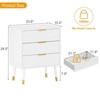 DobleePy 3 Drawer Dresser for Bedroom, Modern Storage Dresser Chest Cabinet Organizer Unit, Small Fluted Dresser for Bedroom,White（2PCS） - 2 of 4
