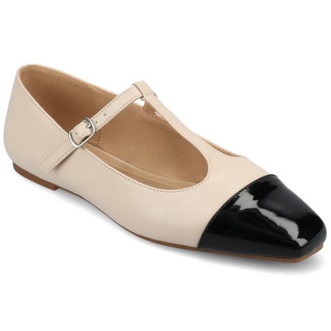 Женские платья Journee Collection Journee Women's Theah Medium and Wide Width Dress Flats, Bone 9