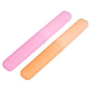 Unique Bargains Lightweight Plastic Travel Toothbrush Case 7.48"x1.06" 2 Pcs - 1 of 4