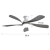 52 Inch Smart Ceiling Fan with Remote Control & Light 5 Reversible Blades APP Control Voice Control Adjustable 3-color LED Light Bedroom Ceiling Fan - 4 of 4