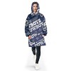 NFL Dallas Cowboys Repeat Logo with Faux Shearling Bloncho Blanket - 2 of 2