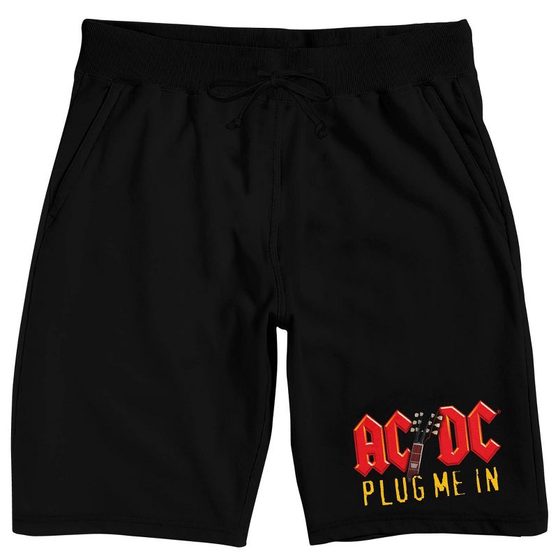 ACDC Plug Me In Men's Black Sleep Pajama Shorts, 1 of 3